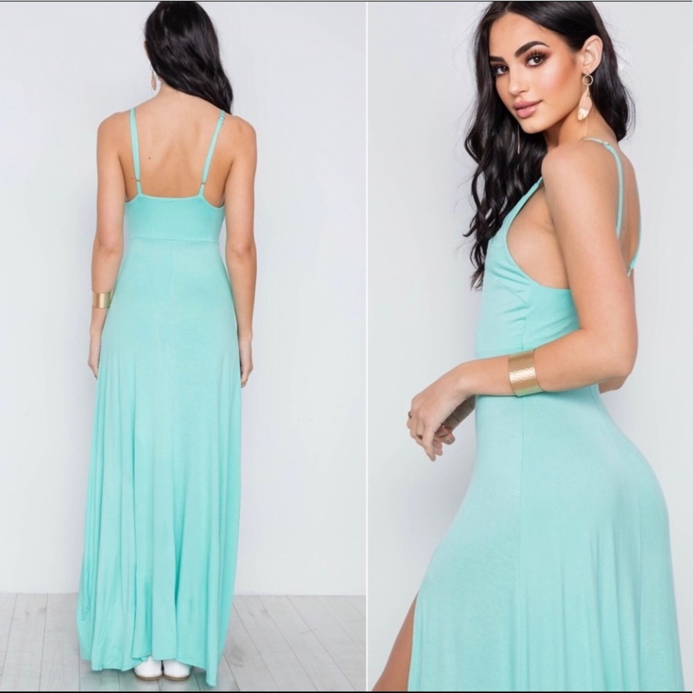 ❤️Trendy Turquoise Summer Maxi Dress❤️ - Picture 2 of 4